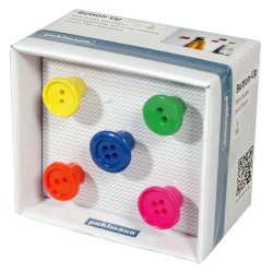 Button Up Wall Hooks set/5 - multi colour