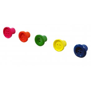 Button Up Wall Hooks set/5 - multi colour