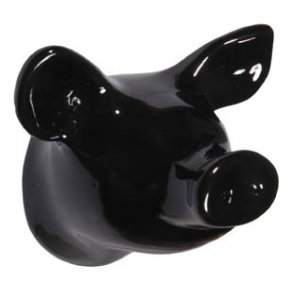 Piggy Wall Hook - black