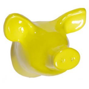 Piggy Wall Hook - yellow