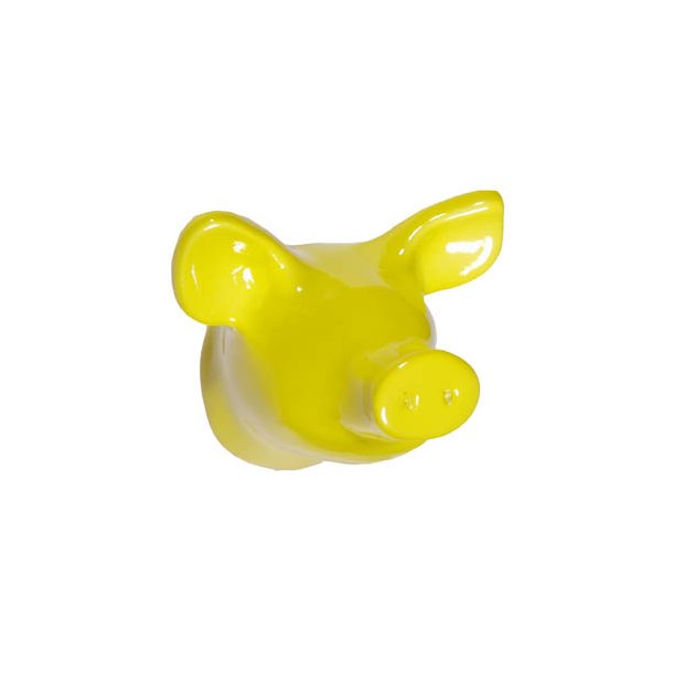 Piggy Wall Hook - yellow