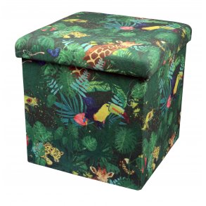 Ottoman Folding Storage - tropical