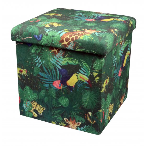 Ottoman Folding Storage - tropical