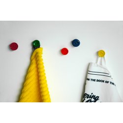Button Up Wall Hooks set/5 - multi colour