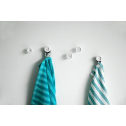 Button Up Wall Hooks set/5 - white