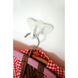 Elephant Wall Hook - white