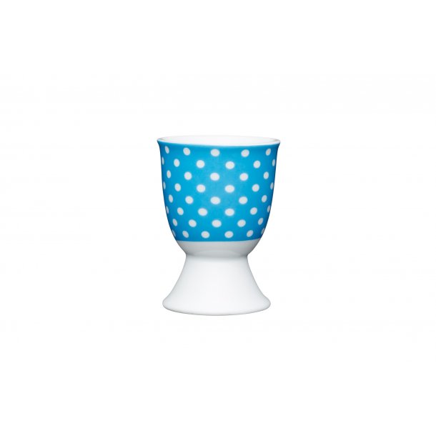 Porcelain Egg Cup - blue polka dot