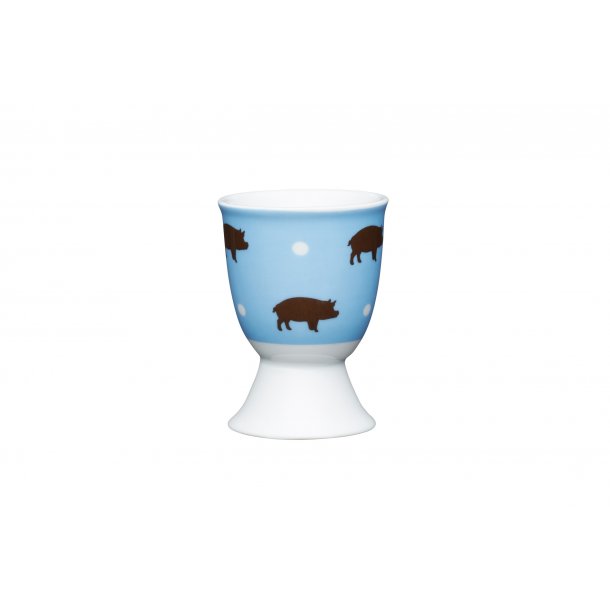 Porcelain Egg Cup - retro pig