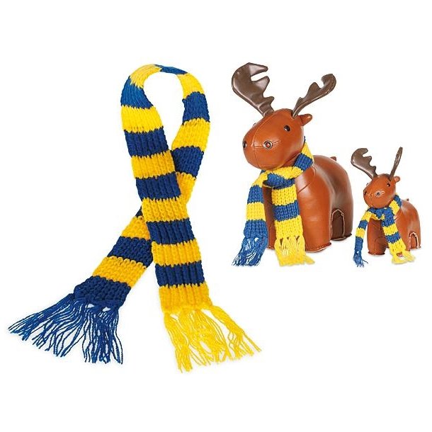 Knitted Scarf blue/yellow - large 44 cm